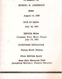 Muriel funeral Program